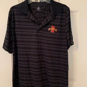 Black striped Iowa State polo